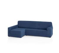 FAVERTI® Funda Elástica Chaise Longue Brazo Largo Izquierdo (Visto de Frente) | Modelo Reale | Azul | Funda Sofá Chaise | Protector de Calidad de Tejido Jacquard Tacto algodón