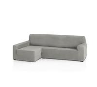 FAVERTI® Funda Elástica Chaise Longue Brazo Largo Izquierdo (Visto de Frente) | Modelo Reale | Gris Claro | Funda Sofá Chaise | Protector de Calidad de Tejido Jacquard Tacto algodón