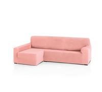 FAVERTI® Funda Elástica Chaise Longue Brazo Largo Izquierdo (Visto de Frente) | Modelo Reale | Rosa Pastel | Funda Sofá Chaise | Protector de Calidad de Tejido Jacquard Tacto algodón