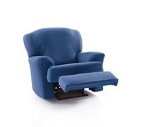 FAVERTI® Funda Elástica Sillón Relax Abatible de 70 a 90cm | Modelo Reale | Azul | Funda Sillón Reclinable Pies Separados | Protector de Calidad de Tejido Jacquard Tacto algodón