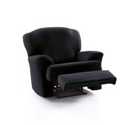 FAVERTI® Funda Elástica Sillón Relax Abatible de 70 a 90cm | Modelo Reale | Negro | Funda Sillón Reclinable Pies Separados | Protector de Calidad de Tejido Jacquard Tacto algodón