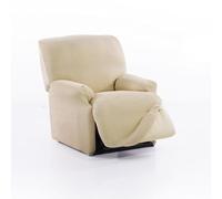 FAVERTI® Funda Elástica Sillón Relax Pies Juntos Reclinable de 70 a 90cm | Modelo Reale | Beige | Funda Sillón Abatible Universal | Protector de Calidad Tejido Jacquard Tacto algodón