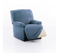 FAVERTI® Funda Elástica Sillón Relax Pies Juntos Reclinable de 70 a 90cm | Modelo Reale | Celeste | Funda Sillón Abatible Universal | Protector de Calidad Tejido Jacquard Tacto algodón
