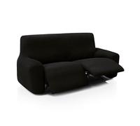 FAVERTI® Funda Elástica Sofá Relax Pies Juntos Reclinable Dos Plazas Dos Pies de 135 a 210 cm | Modelo Reale | Negro | Funda Sofá Abatible | Protector de Calidad Tejido Jacquard Tacto algodón