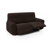 FAVERTI® Funda Elástica Sofá Relax Pies Juntos Reclinable Dos Plazas Dos Pies de 135 a 210 cm | Modelo Reale | Marrón | Funda Sofá Abatible | Protector de Calidad Tejido Jacquard Tacto algodón