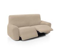 FAVERTI® Funda Elástica Sofá Relax Pies Juntos Reclinable Dos Plazas Dos Pies de 135 a 210 cm | Modelo Reale | Beige | Funda Sofá Abatible | Protector de Calidad Tejido Jacquard Tacto algodón
