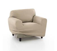 FAVERTI® Funda Sillón Elástica Universal de 70 a 110 cm | Modelo Reale | Beige | Funda Protectora Sillón Individual | Protector de Calidad de Tejido Jacquard Tacto algodón