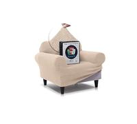 FAVERTI® Funda Sillón Premium 1 Plaza - Funda de Tejido Súper Elástico para Sillones de 70 a 100cm | Modelo BOCAIRENT | Beige | Funda Sillón Súper Ajustable | Protector Sillón Elegante Tacto Algodón