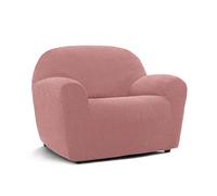 FAVERTI® Funda Sillón Super Elástica 1 Plaza de 70 a 110 cm | Modelo NOVELE | Rosa Pastel | Funda Universal Ideal para Cualquier Forma de sillón | Protector de Calidad Tejido Jacquard Tacto algodón