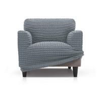 FAVERTI® Funda Sillón Súper Elástica Universal de 70 a 110 cm | Modelo BUFALI | Gris Claro | Funda Ideal para Cualquier Forma de sillón | Protector de Calidad de Tejido Jacquard 3D Tacto algodón