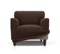 FAVERTI® Funda Sillón Súper Elástica Universal de 70 a 110 cm | Modelo BUFALI | Marrón | Funda Ideal para Cualquier Forma de sillón | Protector de Calidad de Tejido Jacquard 3D Tacto algodón