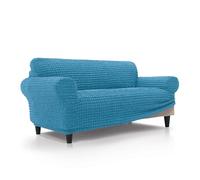 FAVERTI® Funda Sofá 2 plazas Súper Elástica de 140 a 180 cm | Modelo BUFALI | Azul Claro | Funda Ideal para Cualquier Forma de sofá | Protector de Calidad de Tejido Jacquard 3D Tacto algodón