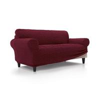 FAVERTI® Funda Sofá 3 plazas Súper Elástica de 180 a 230 cm | Modelo BUFALI | Burdeos | Funda Ideal para Cualquier Forma de sofá | Protector de Calidad de Tejido Jacquard 3D Tacto algodón