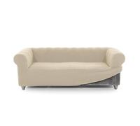 FAVERTI® Funda Sofá Chester 3 Plazas de 180 a 230 cm | Modelo NOVELE | Beige | Protector Sofá Chester de Calidad de Tejido Jacquard Tacto Algodón