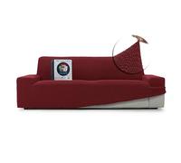 FAVERTI® Funda Sofá Super Elástica 3 plazas de 180 a 230 cm | Modelo NOVELE | Burdeos | Funda Universal Ideal para Cualquier Forma de sofá | Protector de Calidad Tejido Jacquard Tacto algodón