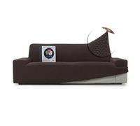FAVERTI® Funda Sofá Super Elástica 3 plazas de 180 a 230 cm | Modelo NOVELE | Marrón | Funda Universal Ideal para Cualquier Forma de sofá | Protector de Calidad Tejido Jacquard Tacto algodón