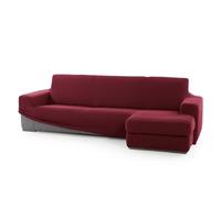 FAVERTI® Funda Super Elástica Chaise Longue Brazo Corto Derecho (Visto de Frente) | Modelo NOVELE | Burdeos | Protector de Calidad de Tejido Jacquard Tacto algodón