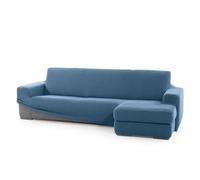 FAVERTI® Funda Super Elástica Chaise Longue Brazo Corto Derecho (Visto de Frente) | Modelo NOVELE | Celeste | Protector de Calidad de Tejido Jacquard Tacto algodón