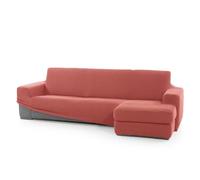 FAVERTI® Funda Super Elástica Chaise Longue Brazo Corto Derecho (Visto de Frente) | Modelo NOVELE | Coral | Protector de Calidad de Tejido Jacquard Tacto algodón