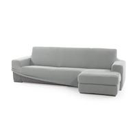 FAVERTI® Funda Super Elástica Chaise Longue Brazo Corto Derecho (Visto de Frente) | Modelo NOVELE | Gris Claro | Protector de Calidad de Tejido Jacquard Tacto algodón