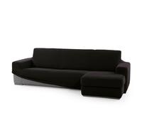FAVERTI® Funda Super Elástica Chaise Longue Brazo Corto Derecho (Visto de Frente) | Modelo NOVELE | Negro | Protector de Calidad de Tejido Jacquard Tacto algodón