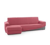 FAVERTI® Funda Super Elástica Chaise Longue Brazo Corto Izquierdo (Visto de Frente) | Modelo NOVELE | Fucsia Claro | Protector de Calidad de Tejido Jacquard Tacto algodón