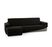 FAVERTI® Funda Super Elástica Chaise Longue Brazo Corto Izquierdo (Visto de Frente) | Modelo NOVELE | Negro | Protector de Calidad de Tejido Jacquard Tacto algodón