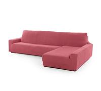 FAVERTI® Funda Super Elástica Chaise Longue Brazo Largo Derecho (Visto de Frente) | Modelo NOVELE | Fucsia Claro | Protector de Calidad de Tejido Jacquard Tacto algodón