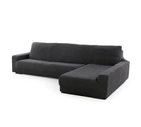 FAVERTI® Funda Super Elástica Chaise Longue Brazo Largo Derecho (Visto de Frente) | Modelo NOVELE | Gris Oscuro | Protector de Calidad de Tejido Jacquard Tacto algodón