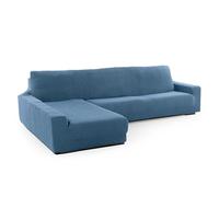 FAVERTI® Funda Super Elástica Chaise Longue Brazo Largo Izquierdo (Visto de Frente) | Modelo NOVELE | Celeste | Protector de Calidad de Tejido Jacquard Tacto algodón