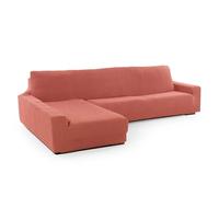 FAVERTI® Funda Super Elástica Chaise Longue Brazo Largo Izquierdo (Visto de Frente) | Modelo NOVELE | Coral | Protector de Calidad de Tejido Jacquard Tacto algodón