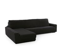 FAVERTI® Funda Super Elástica Chaise Longue Brazo Largo Izquierdo (Visto de Frente) | Modelo NOVELE | Negro | Protector de Calidad de Tejido Jacquard Tacto algodón