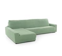 FAVERTI® Funda Super Elástica Chaise Longue Brazo Largo Izquierdo (Visto de Frente) | Modelo NOVELE | Turquesa | Protector de Calidad de Tejido Jacquard Tacto algodón