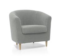 FAVERTI® Funda Super Elástica de Sillón Club con Funda de Asiento, Compatible con los sillones de IKEA TULLSTA y BAKLA | Modelo NOVELE | Gris Claro | Tejido Jacquard de Calidad Tacto Algodón