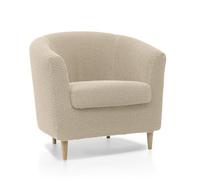 FAVERTI® Funda Super Elástica de Sillón Club con Funda de Asiento, Compatible con los sillones de IKEA TULLSTA y BAKLA | Modelo NOVELE | Beige | Tejido Jacquard de Calidad Tacto Algodón