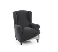 FAVERTI® Funda Super Elástica Sillón Orejero 1 Plaza 70 a 100 cm | Modelo NOVELE | Gris Oscuro | Protector de Calidad de Tejido Jacquard Tacto algodón | Protector Sillón orejero