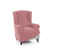 FAVERTI® Funda Super Elástica Sillón Orejero 1 Plaza 70 a 100 cm | Modelo NOVELE | Rosa Pastel | Protector de Calidad de Tejido Jacquard Tacto algodón | Protector Sillón orejero