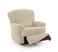 FAVERTI® Funda Super Elástica Sillón Relax de 70 a 90cm | Modelo NOVELE | Beige | Funda sillón reclinable pies Separados | Protector de Calidad de Tejido Jacquard Tacto algodón