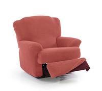 FAVERTI® Funda Super Elástica Sillón Relax de 70 a 90cm | Modelo NOVELE | Coral | Funda sillón reclinable pies Separados | Protector de Calidad de Tejido Jacquard Tacto algodón