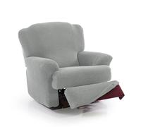 FAVERTI® Funda Super Elástica Sillón Relax de 70 a 90cm | Modelo NOVELE | Gris Claro | Funda sillón reclinable pies Separados | Protector de Calidad de Tejido Jacquard Tacto algodón