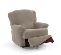 FAVERTI® Funda Super Elástica Sillón Relax de 70 a 90cm | Modelo NOVELE | Lino | Funda sillón reclinable pies Separados | Protector de Calidad de Tejido Jacquard Tacto algodón