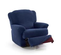 FAVERTI® Funda Super Elástica Sillón Relax de 70 a 90cm | Modelo NOVELE | Marino | Funda sillón reclinable pies Separados | Protector de Calidad de Tejido Jacquard Tacto algodón