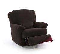 FAVERTI® Funda Super Elástica Sillón Relax de 70 a 90cm | Modelo NOVELE | Marron | Funda sillón reclinable pies Separados | Protector de Calidad de Tejido Jacquard Tacto algodón