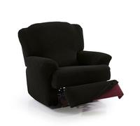 FAVERTI® Funda Super Elástica Sillón Relax de 70 a 90cm | Modelo NOVELE | Negro | Funda sillón reclinable pies Separados | Protector de Calidad de Tejido Jacquard Tacto algodón