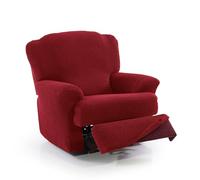 FAVERTI® Funda Super Elástica Sillón Relax de 70 a 90cm | Modelo NOVELE | Rojo | Funda sillón reclinable pies Separados | Protector de Calidad de Tejido Jacquard Tacto algodón