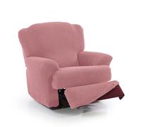 FAVERTI® Funda Super Elástica Sillón Relax de 70 a 90cm | Modelo NOVELE | Rosa Pastel | Funda sillón reclinable pies Separados | Protector de Calidad de Tejido Jacquard Tacto algodón