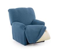 FAVERTI® Funda Super Elástica Sillón Relax Pies Juntos Reclinable de 70 a 90 cm | Modelo NOVELE | Celeste | Protector sillón abatible de Calidad Tejido Jacquard Tacto algodón