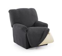 FAVERTI® Funda Super Elástica Sillón Relax Pies Juntos Reclinable de 70 a 90 cm | Modelo NOVELE | Gris Oscuro | Protector sillón abatible de Calidad Tejido Jacquard Tacto algodón