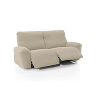 FAVERTI® Funda Super Elástica Sofá Relax Pies Juntos Reclinable Tres Plazas Dos Pies de 200 a 270cm | Modelo NOVELE | Beige | Protector sofá abatible de Calidad Tejido Jacquard Tacto algodón