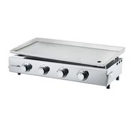 FAVEX Plancha de Gas 4 Quemadores, Placa Acero Inoxidable 5 mm Profesional, Superficie Cocción XXL 84x34 cm, 10 kW, Piezo Integrado, Para Hasta 12 Personas